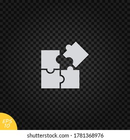 Puzzle icon vector.Four piece of puzzle illustration