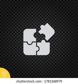 Vector de icono del rompecabezas.Cuatro piezas de ilustración del rompecabezas