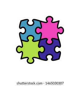 puzzle icon vector.puzzle icon flat design