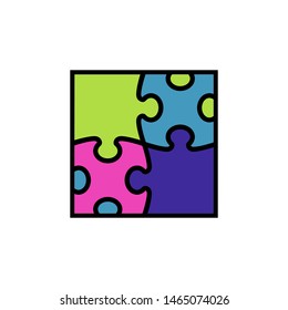 puzzle icon vector.puzzle icon flat design
