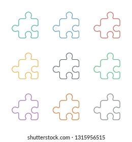 puzzle icon white background. Editable line puzzle icon from company. Trendy puzzle icon for web and mobile.
