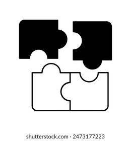 puzzle icon with white background vector stock illustration