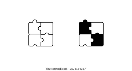Puzzlesymbol mit weißem Hintergrund, Vektorgrafik