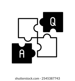 puzzle icon with white background vector stock illustration