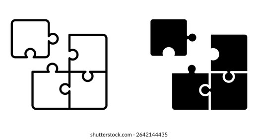 puzzle icon white on background