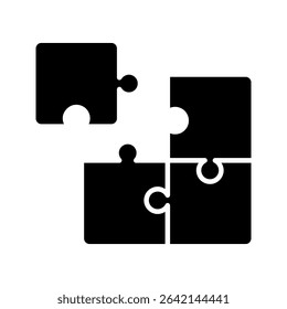 puzzle icon white on background