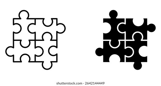 puzzle icon white on background