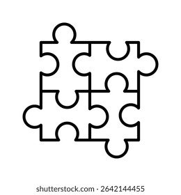 puzzle icon white on background