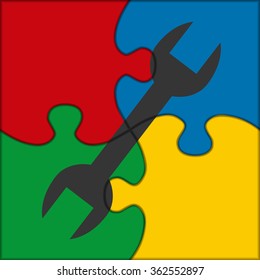 puzzle icon wrench