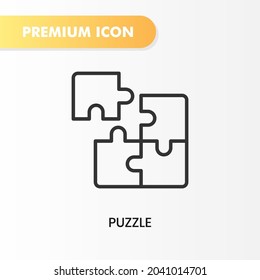 icono de rompecabezas para tu diseño de sitio web, logotipo, aplicación, interfaz de usuario. Ilustración gráfica vectorial y trazo editable. diseño de contorno de icono de rompecabezas.