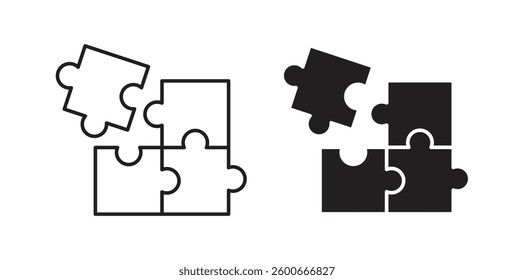 Puzzle icons graphics set vectors
