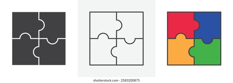 Puzzle icons pack for website designs