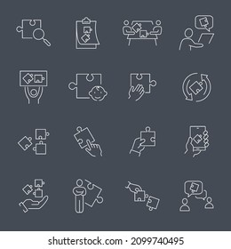 Puzzle-Symbole setzen. Puzzle Pack-Symbol-Vektorelemente für Infografik-Web