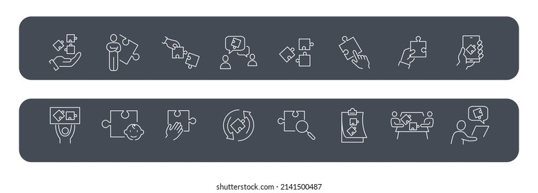 Puzzle icons set . Puzzley pack symbol vector elements for infographic web