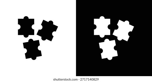Puzzle icons set. vector icons designed in filled style