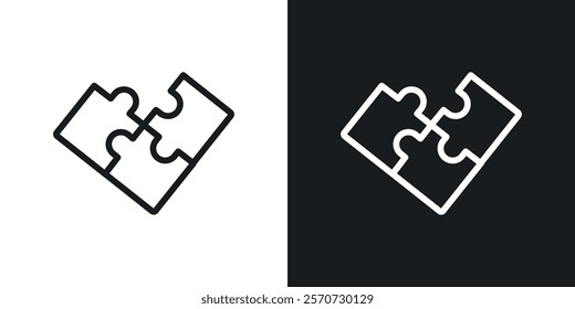 Puzzle icons set vectors on white background.