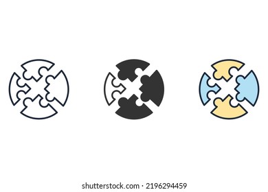 Puzzle icons  symbol vector elements for infographic web