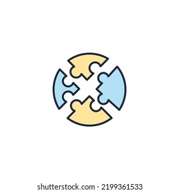 Puzzle icons  symbol vector elements for infographic web