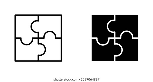 Puzzle icons thin line illustrations designs