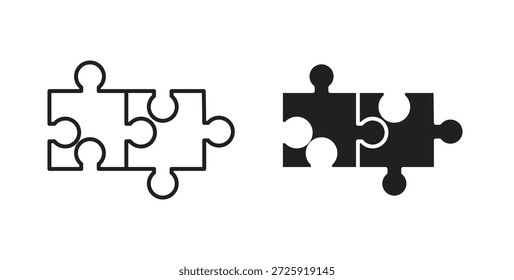 Puzzle icons. Vector linear icon isolated on white background.