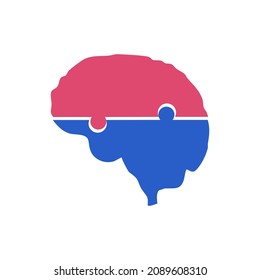 Puzzle Idee Geist Gehirn kreative Symbol Element. Vektorgrafik