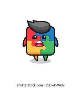 puzzle illustration with apologizing expression, saying I am sorry , cute style design for t shirt, sticker, logo element
