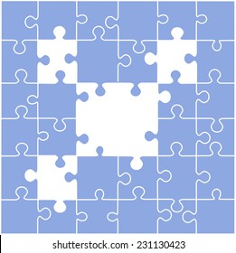 Puzzle illustration with blank spaces vector, 