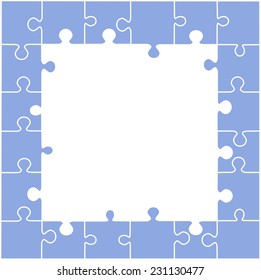 Puzzle illustration with blank spaces vector, 