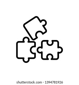 puzzle illustration icon design logo template