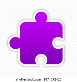 Puzzle. Illustration of the logo element. character design of puzzle piece with shadow on isolated background. EPS-10.