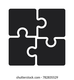 Puzzle Illustration, Puzzle Vector Icon 