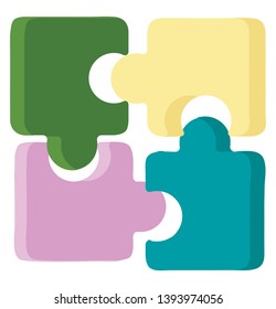 Puzzle illustration vector on white background 