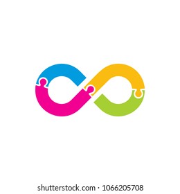 Puzzle Infinity Logo Icon Design