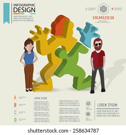 Puzzle info graphic design,Three dimension design,clean vector