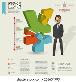 Puzzle info graphic design,Three dimension design,clean vector