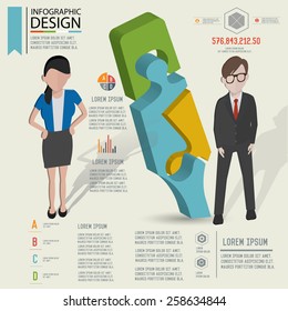 Puzzle info graphic design,Three dimension design,clean vector