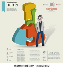 Puzzle info graphic design,Three dimension design,clean vector