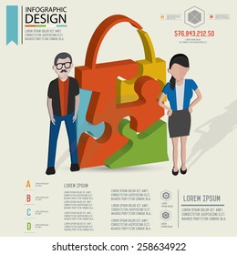 Puzzle info graphic design,Three dimension design,clean vector