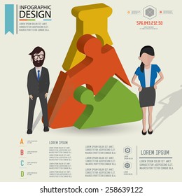 Puzzle info graphic design,Three dimension design,clean vector