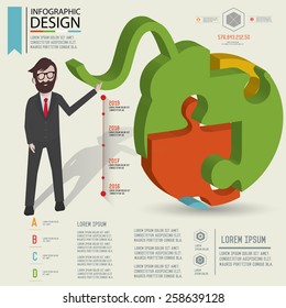 Puzzle info graphic design,Three dimension design,clean vector