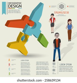 Puzzle info graphic design,Three dimension design,clean vector