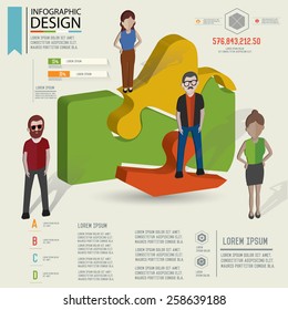 Puzzle info graphic design,Three dimension design,clean vector