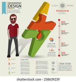 Puzzle info graphic design,Three dimension design,clean vector