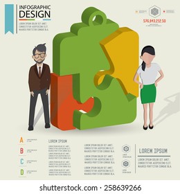 Puzzle info graphic design,Three dimension design,clean vector