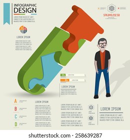 Puzzle info graphic design,Three dimension design,clean vector