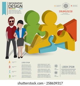 Puzzle info graphic design,Three dimension design,clean vector