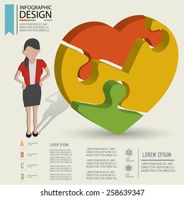 Puzzle info graphic design,Three dimension design,clean vector