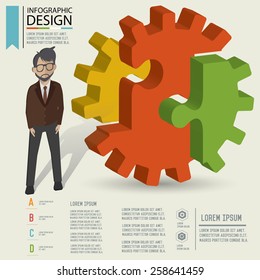 Puzzle info graphic design,Three dimension design,clean vector