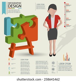 Puzzle info graphic design,Three dimension design,clean vector