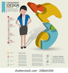 Puzzle info graphic design,Three dimension design,clean vector